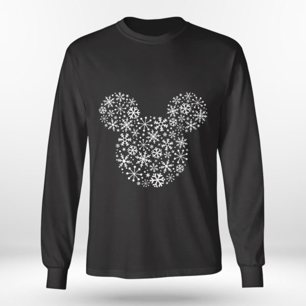 Longsleeve shirt Disney Mickey Mouse Icon Holiday White Snowflakes SweatShirt