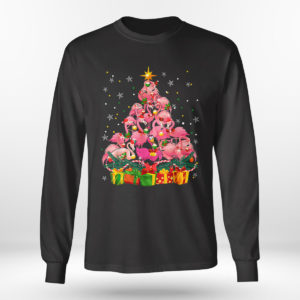 Longsleeve shirt Flamingo Christmas Tree Matching Family Group Pajama T Shirt