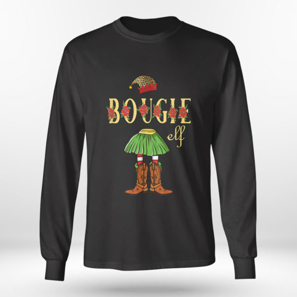 Longsleeve shirt Im the Bougie Christmas Cowboy Elf Leopard T Shirt