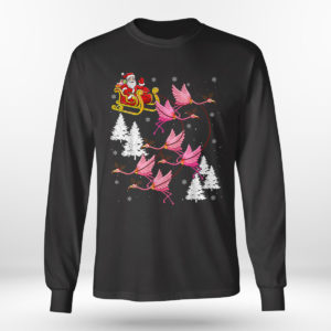Longsleeve shirt Santa Riding Flamingo Christmas T Shirt