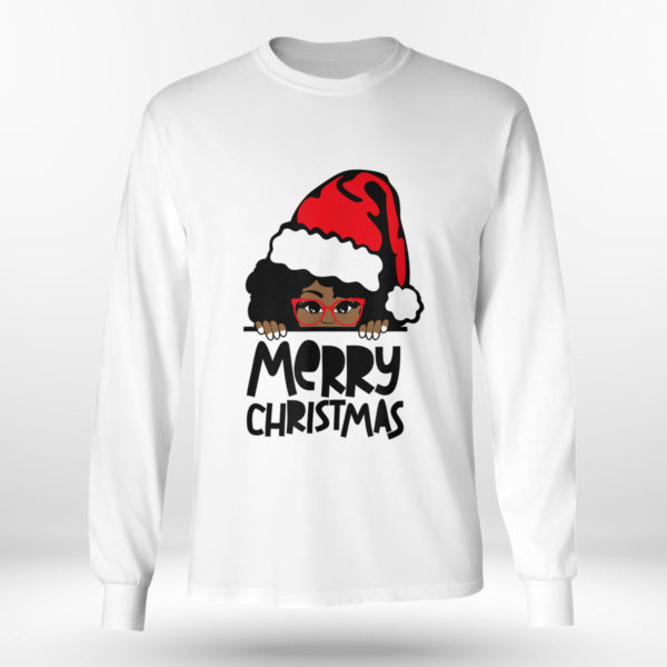 Longsleeve shirt That Melanin Christmas Mrs. Claus Santa Black Peeking Claus Sweatshirt