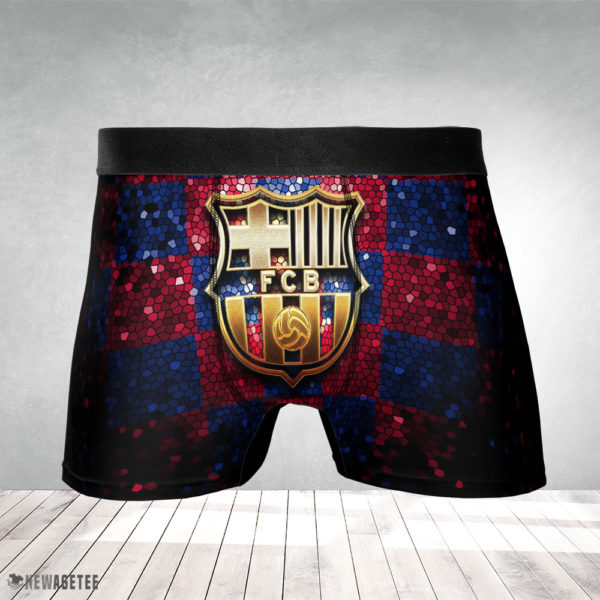 Men Boxer Barcelona FCB Glitter Mens Underwear Boxer Briefs