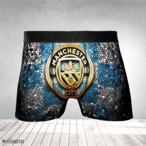 Manchester City FC Premier League Glitter Mens Underwear Boxer Briefs