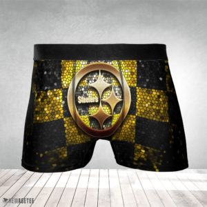 Men Boxer Pittsburgh Steelers NFL Glitter Mens Underwear Boxer Briefs