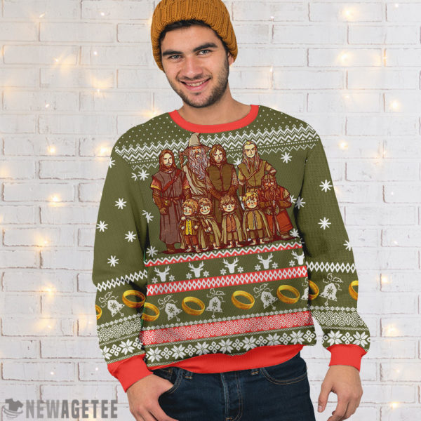 Men Sweater LOTR Second Breakfast Club Woolen Ugly Christmas Sweater