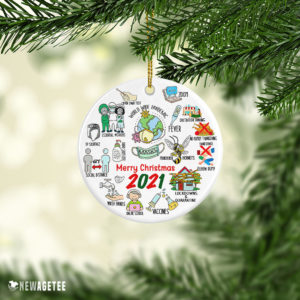Ornament 2021 Pandemic Vaccine Year in Review Merry Christmas Tree Ornament