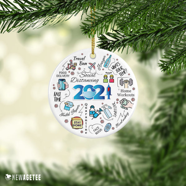 Ornament 2021 Social Distancing Pandemic Keepsake Christmas Ornament