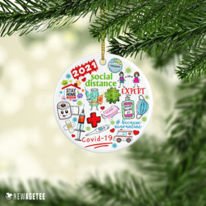 Ornament 2021 Social distance covid Sanitizer Quarantine Christmas Tree Ornament