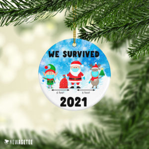 Ornament 2021 We Survived Pandemic Lockdown Covid Christmas Ornament
