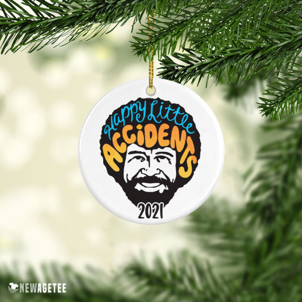 Happy Little ACCIDENTS BOB ROSS Christmas Ornament