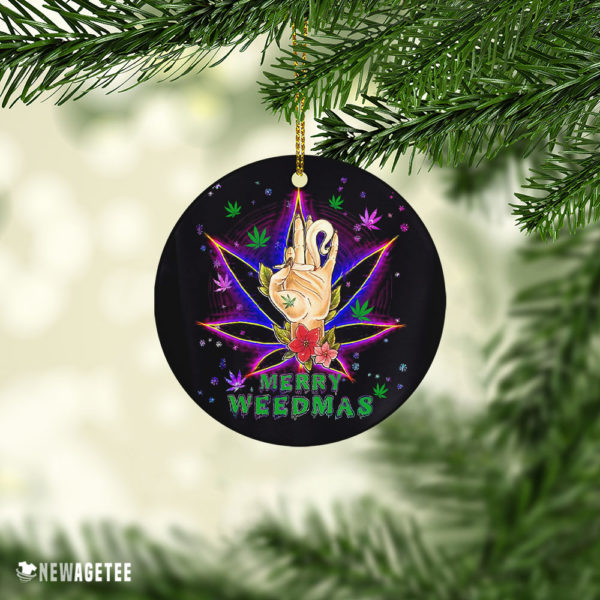 Ornament Marijuana Christmas Cannabis Leaf Merry Weedmas 420 Weed Ornament
