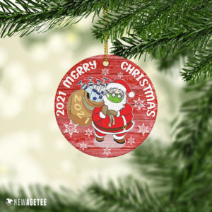 Ornament Santa Claus and Vaccine Funny Christmas 2021 Ornaments Pandemic holiday
