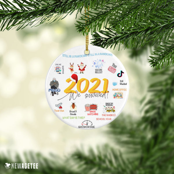 Ornament We Survived 2021 Still In A Pandemic Christmas Ornaments 2021