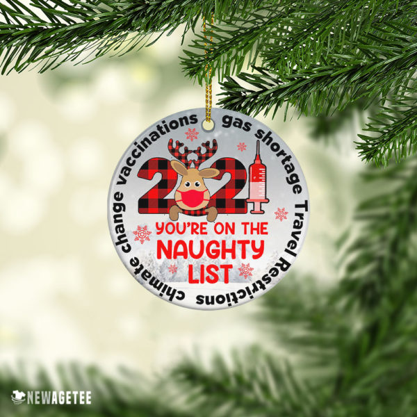 Ornament Youre On The Naughty List Merry Christmas 2021 Ornament