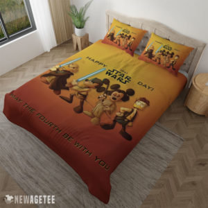 Pillow Case Mickey Mouse Minnie Mouse Disney Star Wars Happy Day Duvet Cover and Pillow Case Bedding Set