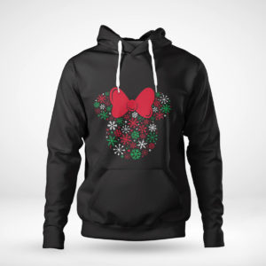 Pullover Hoodie Disney Minnie Mouse Icon Holiday Snowflakes SweatShirt