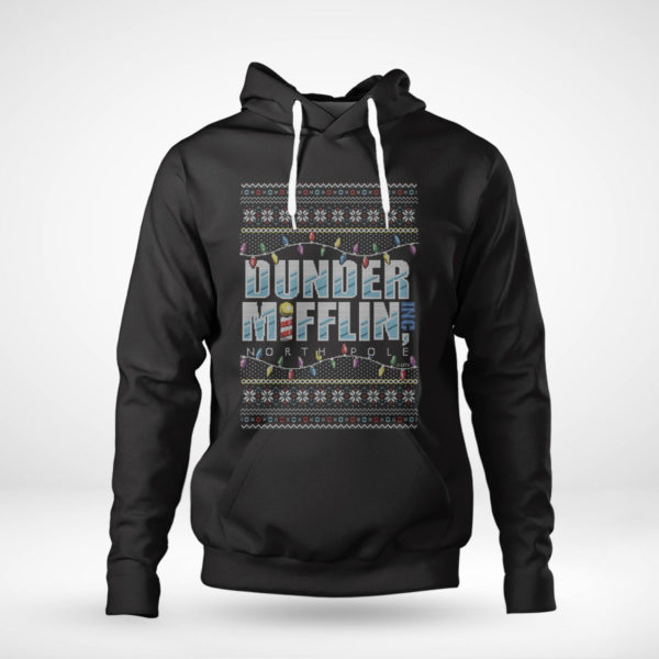 Pullover Hoodie Dunder Mifflin North Pole Branch The Office Ugly Christmas Sweater