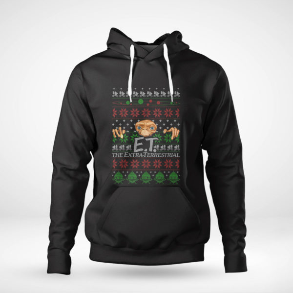 Pullover Hoodie E.T. The Extraterrestrial Ugly Christmas Sweater Shirt