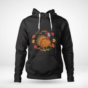 Pullover Hoodie Funny Thanksgiving Turkey Wearing A Face Mask T Shirt
