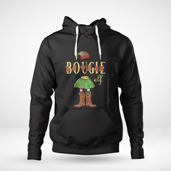 Pullover Hoodie Im the Bougie Christmas Cowboy Elf Leopard T Shirt