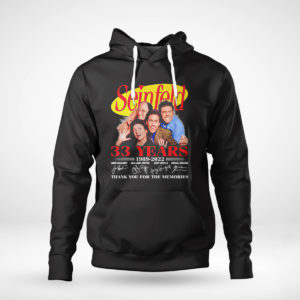 Pullover Hoodie Seinfeld 33 years 1989 2022 thank you memories signatures shirt