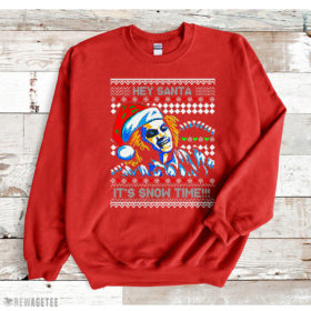 Red Sweatshirt Beetlejuice Hey Santa Its Snow Time Ugly Christmas Sweatshirt