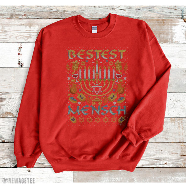Red Sweatshirt Bestest Mensch Ugly Christmas Sweatshirt