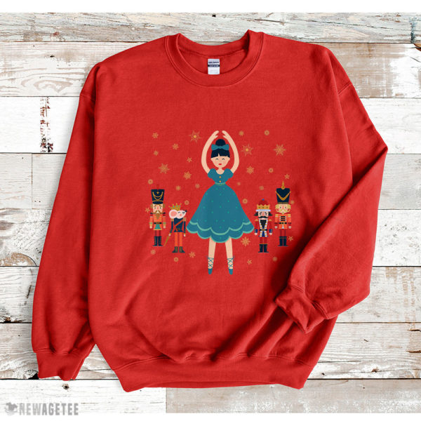 Red Sweatshirt Christmas Ballet Clara Mouse King Princess Nutcracker Sweatshirt