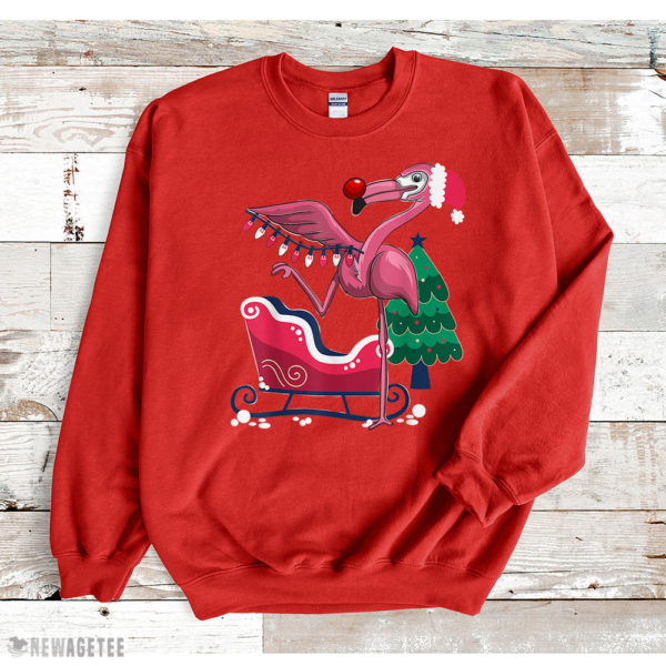 Red Sweatshirt Christmas Flamingo Tropic Winter Gifts T Shirt
