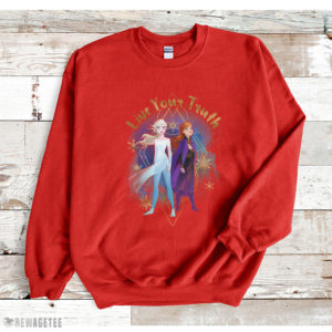 Red Sweatshirt Disney Frozen 2 Elsa Anna Live Your Truth Geometric Portrait Sweatshirt