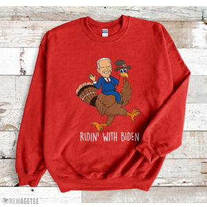 Red Sweatshirt Funny Joe Biden Thanksgiving Turkey Costume Ridin T Shirt