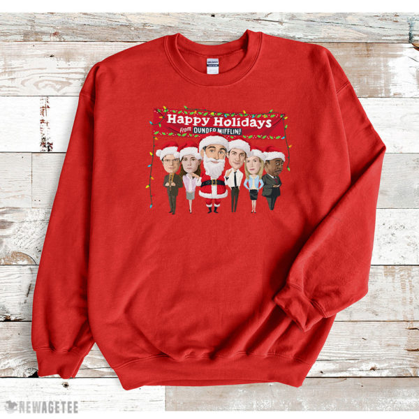 Red Sweatshirt Happy Holidays From Dunder Mifflin Christmas Sweatshirt
