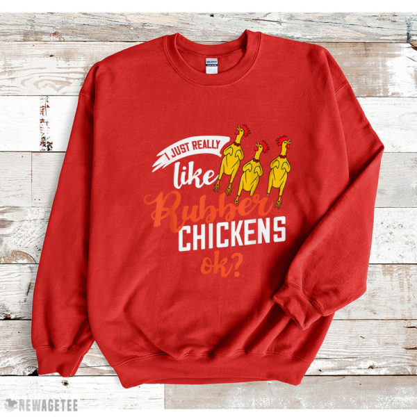 Red Sweatshirt Rubber Chicken Screaming Costume T Shirt