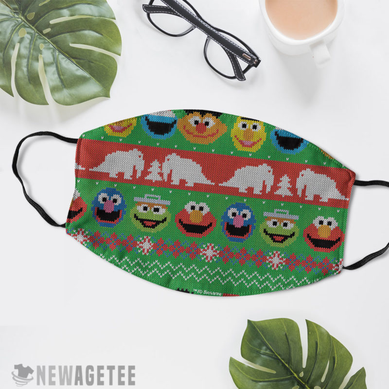 Sesame Street Ugly Christmas Sweater face mask