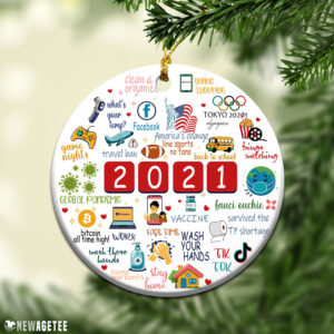Round Ornament 2021 A Year To Remember Covid Pandemic Christmas Ornament