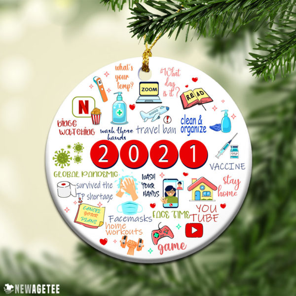 Round Ornament 2021 Another Year To Remember Ornament Lockdown Covid Pandemic Ornament
