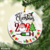 Round Ornament 2021 Oh Deer What A Year Merry Christmas Tree Ornament