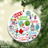 Round Ornament 2021 Social distance covid Sanitizer Quarantine Christmas Tree Ornament