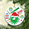 Round Ornament Covid 19 Vaccine Merry Christmas 2021 Ornament