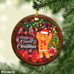Round Ornament Gingerbread Wishing You A Sweet Christmas Decorative Ornament