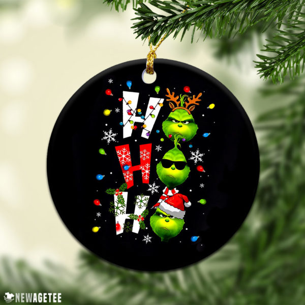 Round Ornament Grinch Ho Ho Ho Merry Christmas 2021 Ornament