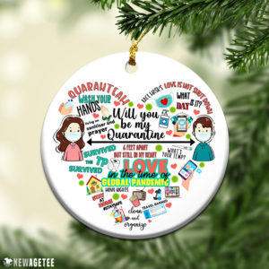 Round Ornament Pandemic Christmas 2021 Keepsake Ornament Will You Be My Quarantine Couple Christmas Gifts