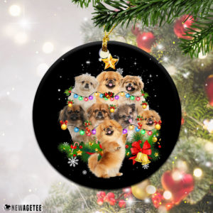 Round Ornament Pekingese Christmas Tree Lights Funny Dog Chrismas Ornament