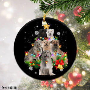 Round Ornament Pyrenean Sheepdog Christmas Tree Lights Funny Dog Chrismas Ornament