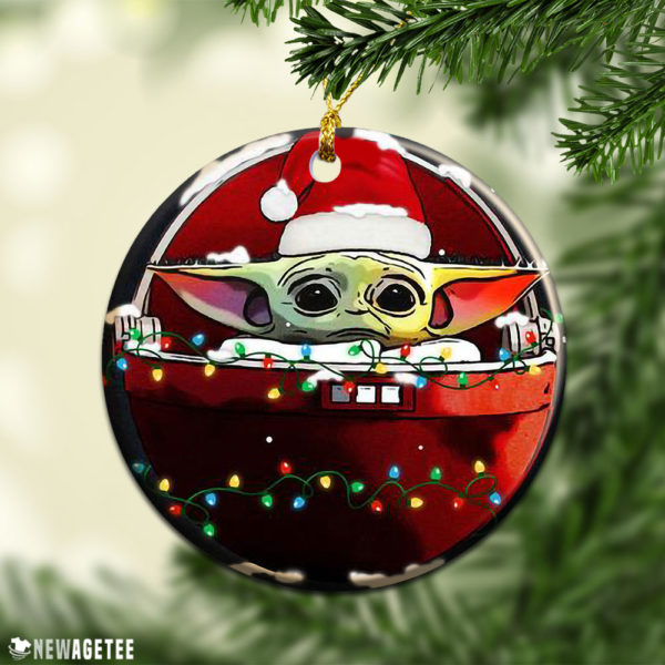 Round Ornament Santa Baby Yoda Christmas Ornament 2021