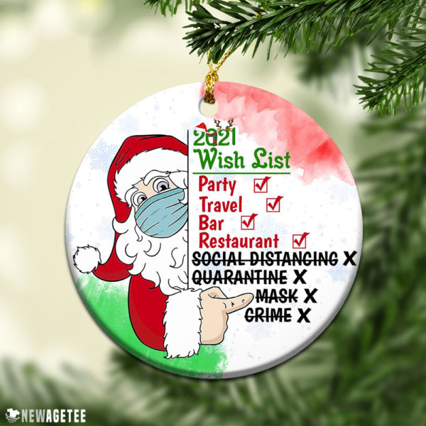 Santa Wish List Christmas 2021 Decoration Ornament