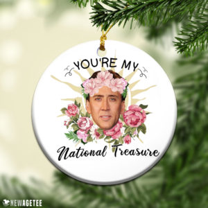 Round Ornament St. Nicolas Cage Dirty Santa You Are My National Treasure Ornament