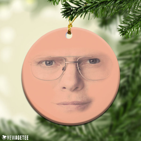 Round Ornament The Office TV Show Dwight Schrute Face Christmas Ornament Funny Holiday Gift