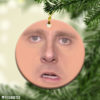 Round Ornament The Office TV Show Michael Scott Face Christmas Ornament Funny Holiday Gift
