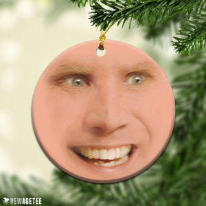 Round Ornament Will Ferrell ELF William Buddy Face Christmas Ornament Funny Holiday Gift